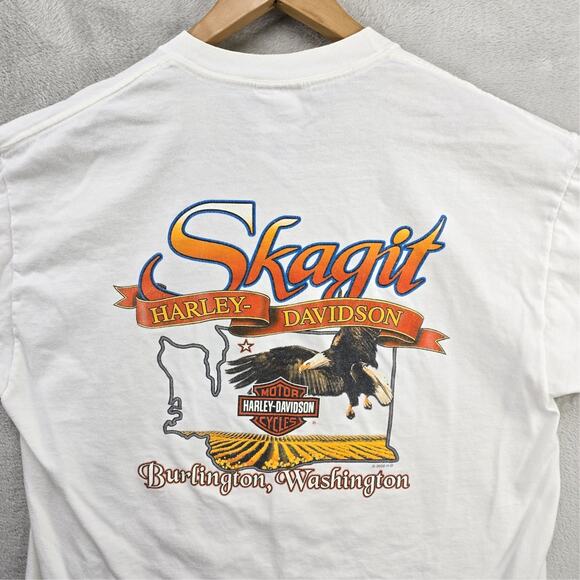 Vintage Harley Davidson Shirt Mens Large Skagit Eagle Washington Y2K USA Made - Picture 1 of 11